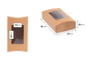 Кутия от крафт хартия за сапуни 95х55х20 мм с прозорец и извити ръбове - 50 бр. Кутия от крафт хартия за сапуни 95х55х20 мм с прозорец и извити ръбове - 50 бр.-изображение_размери