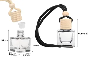 Бутилка за ароматизатор за кола 7ml с дървена капачка и тапа - 25 бр.-2