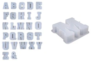Силиконова форма Английски букви за течни стъклени конструкции (epoxy resin) - 1 бр.-2