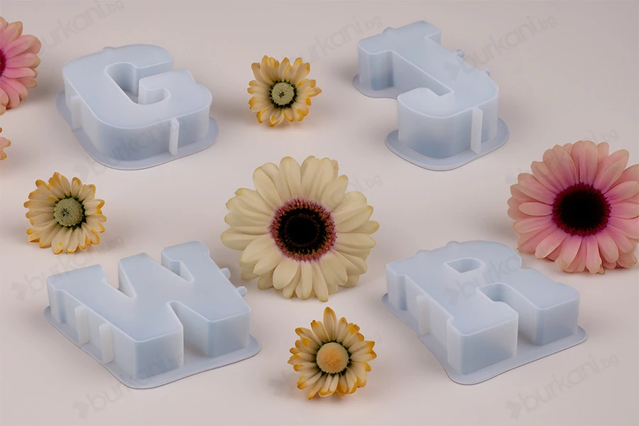 Силиконова форма Английски букви за течни стъклени конструкции (epoxy resin) - 1 бр.-изображение_група