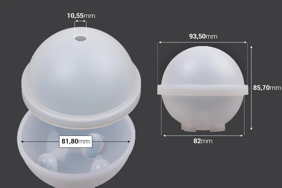 Силиконов калъч сферичен  за течно стъкло-изображение_размери