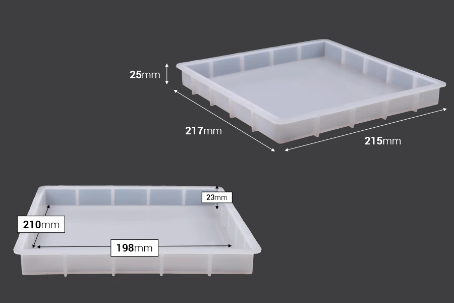 Квадратна дискова силиконова форма-изображение_размери