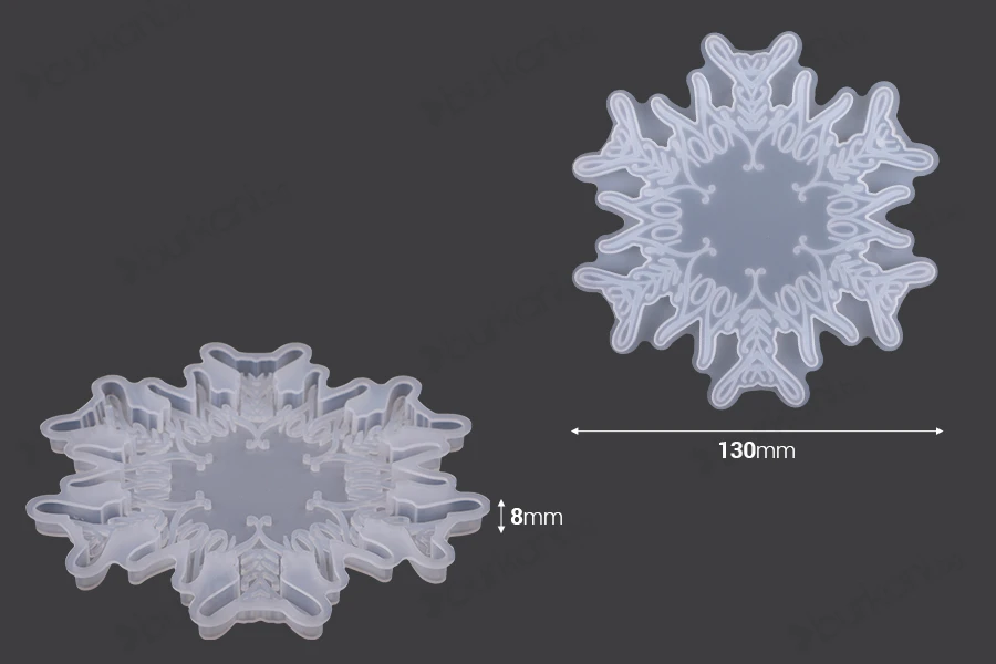 Силиконова форма Орнамент снежинка (epoxy resin)-изображение_размери