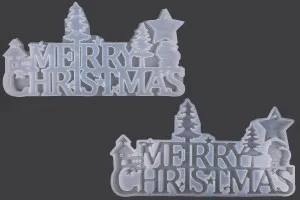 Силиконова форма Merry Christmas за течно стъкло-1