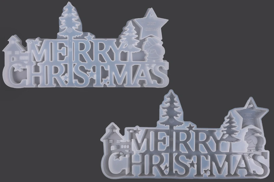 Силиконова форма Merry Christmas за течно стъкло Силиконова форма Merry Christmas за течно стъкло