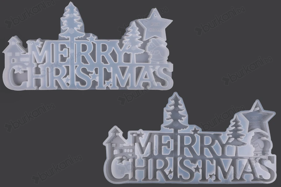 Силиконова форма Merry Christmas за течно стъкло-изображение_продукт