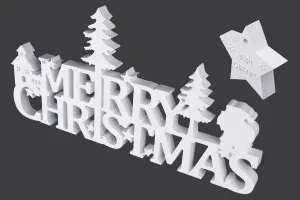 Силиконова форма Merry Christmas за течно стъкло-3