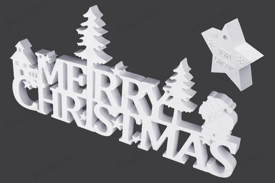 Силиконова форма Merry Christmas за течно стъкло-изображение_група