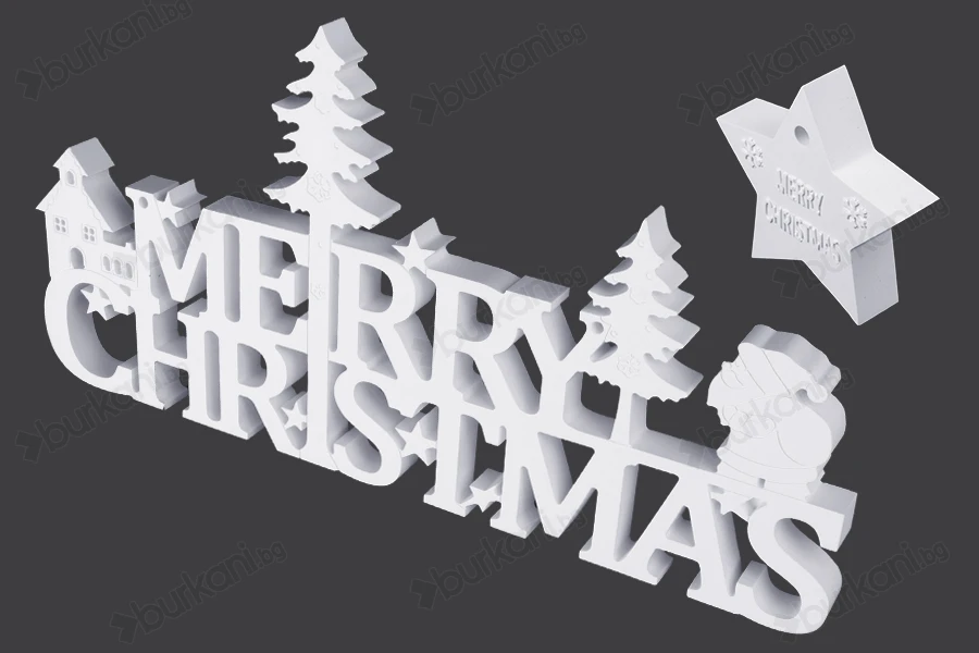 Силиконова форма Merry Christmas за течно стъкло-изображение_група