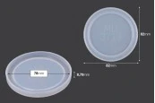 Силиконова форма за малка кръгла подложка - диаметър 82 мм-изображение_размери
