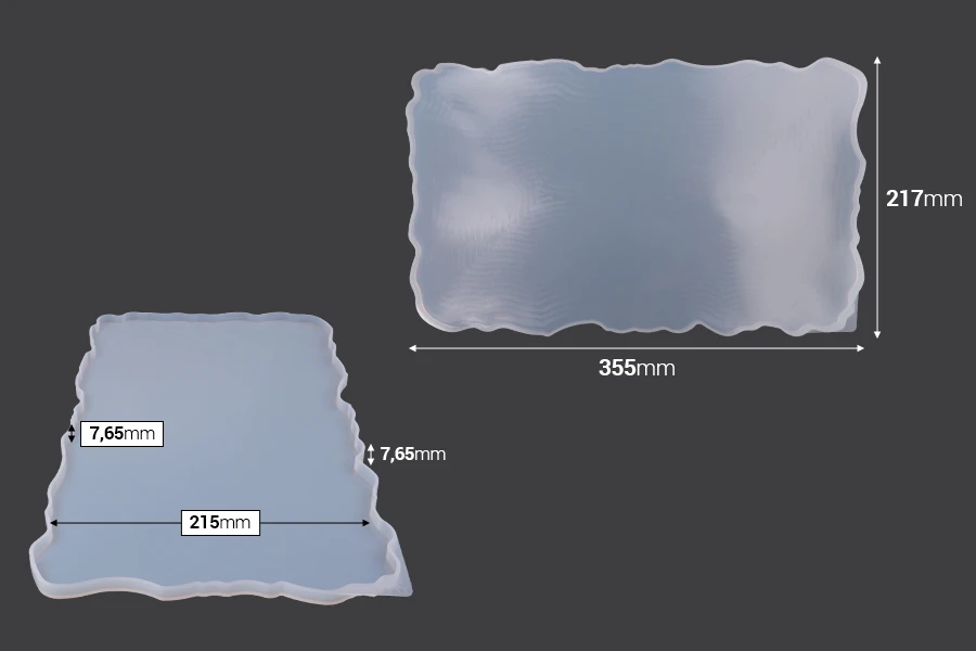 Силиконова форма правоъгълен диск 355х210мм-изображение_размери