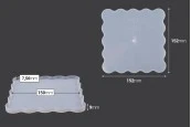 Квадратна  силиконова форма маса - комплект от 3 бр-изображение_размери