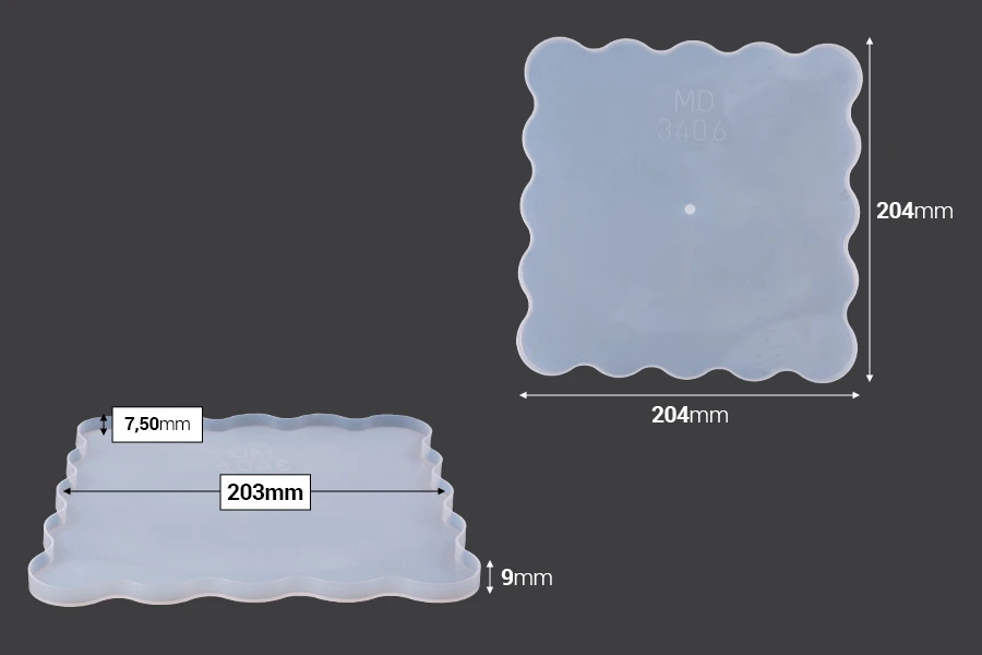 Квадратна  силиконова форма маса - комплект от 3 бр-изображение_група