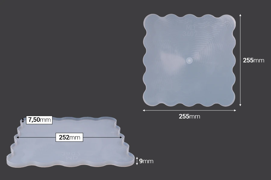 Квадратна  силиконова форма маса - комплект от 3 бр-изображение_група