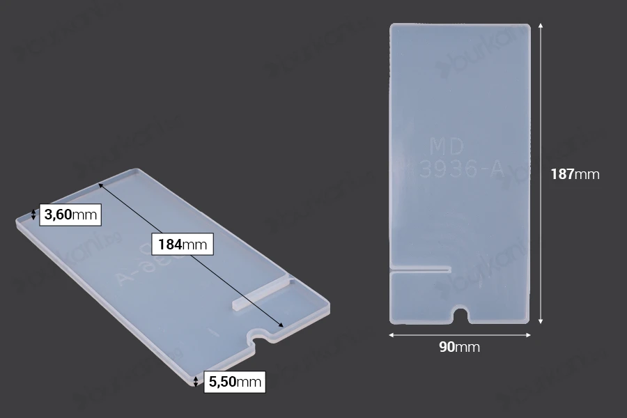 Силиконова форма (калъп) epoxy resin за стойка за мобилен телефон-изображение_размери