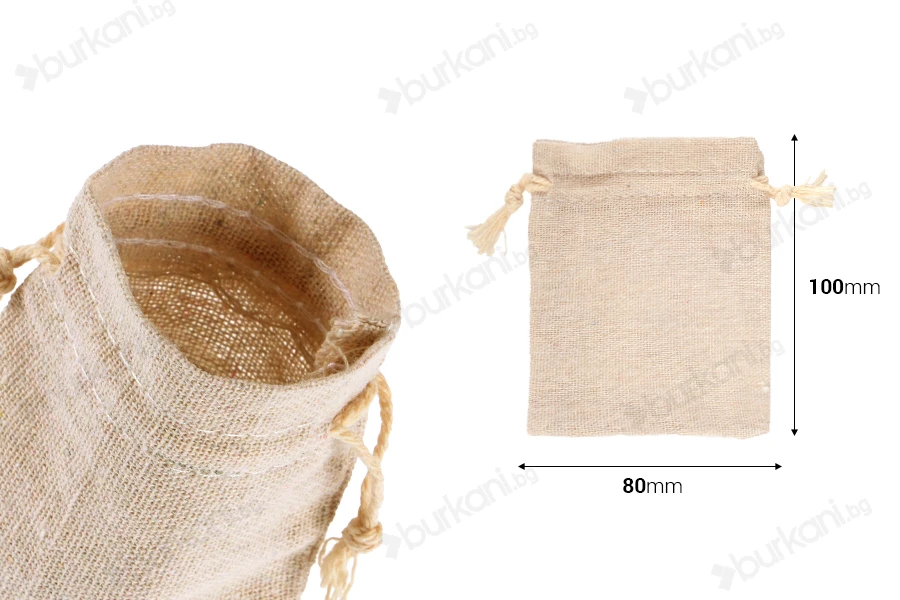 Памучни торбички 80x100 mm- 50 бр.-изображение_размери