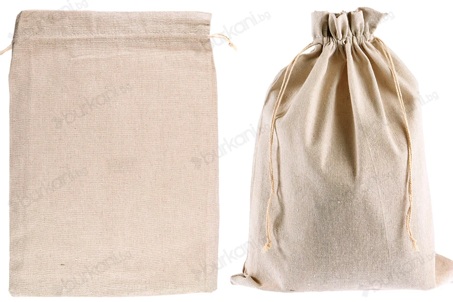 Памучна бежева торбичка 290x390 mm  - 50 бр.-изображение_продукт