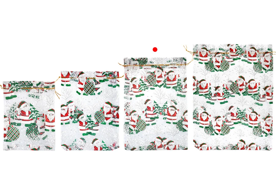 Коледна бяла торбичка от органза 200х300 мм - 25 бр-изображение_група