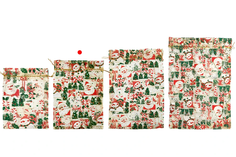 Коледна златна торбичка от органза 170х230 мм - 50 бр-изображение_група