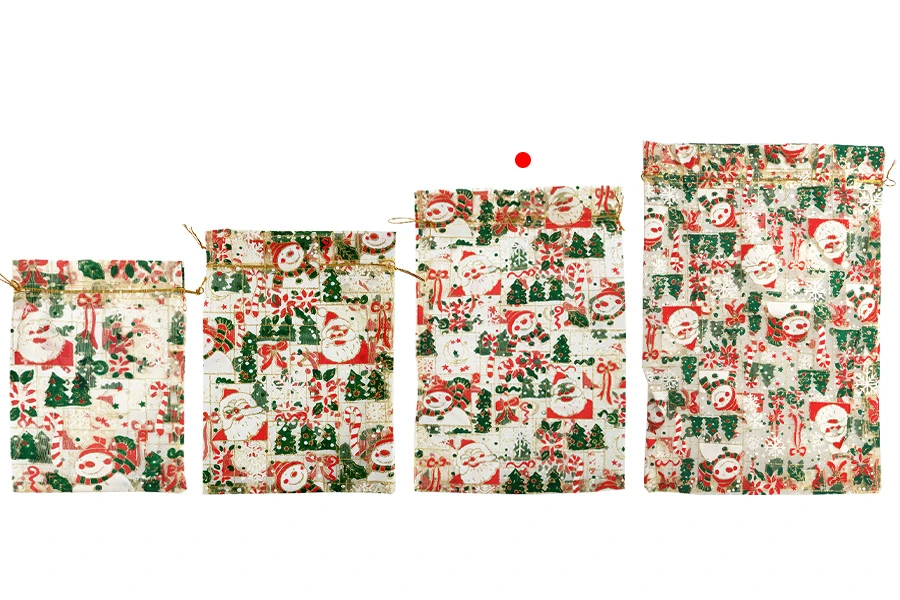 Коледна златна торбичка от органза 200х300 мм - 25 бр-изображение_група