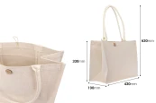 Пазарска чанта от памук и юта (320-350г/м2) с дръжка и вътрешен джоб