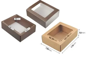 Опаковъчна картонена кутия 170x130x52 мм (чекмедже) с прозорец - 12 бр.-2