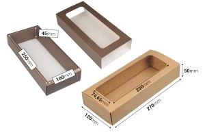 Опаковъчна картонена кутия 270x120x50 мм (чекмедже) с прозорец - 12 бр.-3