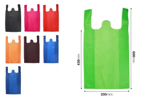 Еко цветни торбички от нетъкан  текстил  рециклируем 330x600 mm  - 50 бр-изображение_размери