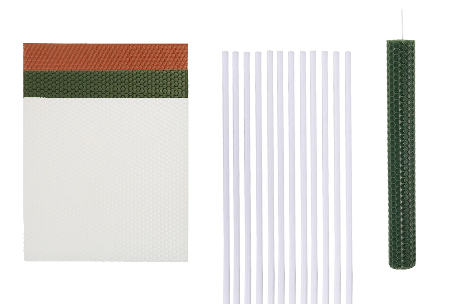 Kit për krijimin e qirinjve - qirinj nga dylli i bletës në ngjyra të ndryshme (10 fletë)-изображение_продукт