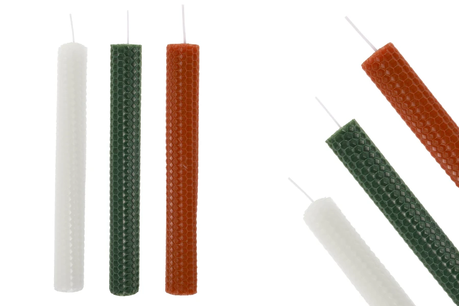 Kit për krijimin e qirinjve - qirinj nga dylli i bletës në ngjyra të ndryshme (10 fletë)-изображение_група