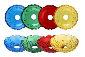 Bobeche qelqi 118x34 me vrimë qendrore 26 mm për shandanë dhe llambadar në ngjyra të ndryshme-изображение_продукт