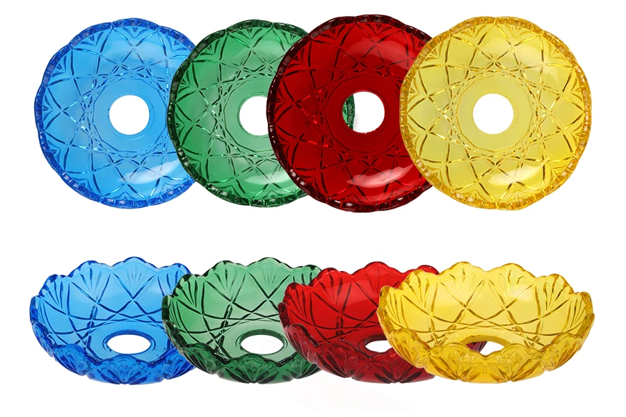 Bobeche qelqi 118x34 me vrimë qendrore 26 mm për shandanë dhe llambadar në ngjyra të ndryshme-изображение_продукт