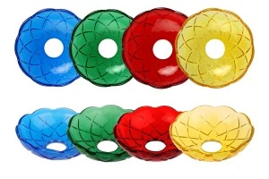 Bobeche qelqi 120x30 me vrimë qendrore 26 mm për shandan dhe llambadar në ngjyra të ndryshme-изображение_продукт