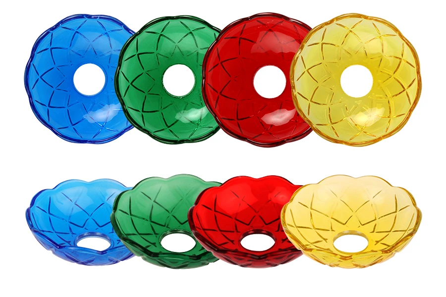 Bobeche qelqi 120x30 me vrimë qendrore 26 mm për shandan dhe llambadar në ngjyra të ndryshme-изображение_продукт