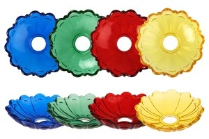 Bobeche qelqi 120x30 me vrimë qendrore 26 mm për shandan dhe llambadar në ngjyra të ndryshme-изображение_продукт