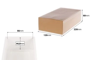 Хартиена опаковъчна кутия (300gsm)  в бял и крафт цвят  220x120x60 мм с прозрачен капач- 12 бр.-2