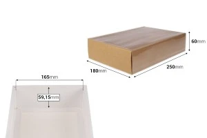 Хартиена опаковъчна кутия (300gsm) 250x180x60 мм с прозрачен капак - 12 бр.-2