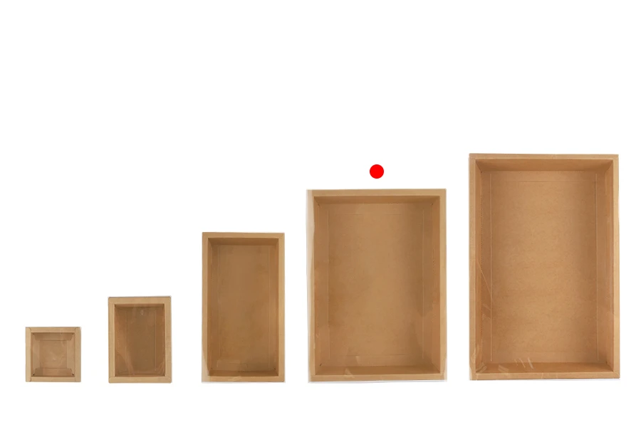 Хартиена опаковъчна кутия (300gsm) 250x180x60 мм с прозрачен капак - 12 бр.-изображение_група