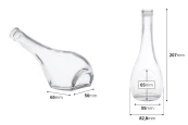 Стъклена елегантна бутилка 250 мл за ликьор-изображение_размери