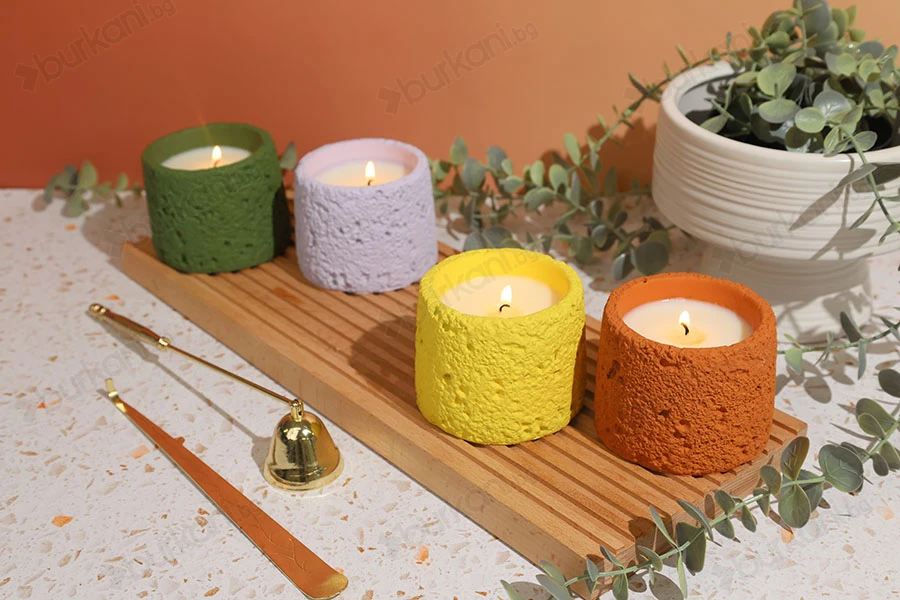 Цветни циментови буркани 80x60 mm за свещи-изображение_група