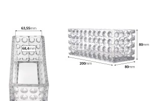 Стъклен прозрачен декоративен контейнер 200x80x80 мм за свещ-2
