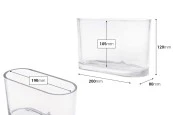 Стъклен прозрачен декоративен буркан за свещ с размер 200x80x120 мм Стъклен прозрачен декоративен буркан за свещ с размер 200x80x120 мм