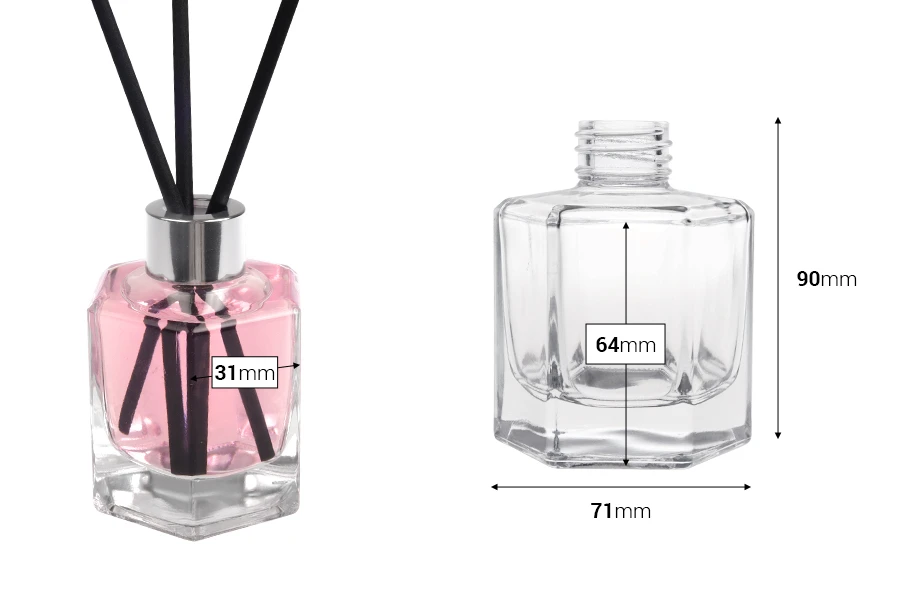 Стъклена бутилка 120 мл за ароматизатори-изображение_размери