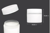 Пластмасов буркан за крем бяло МАТ 50 мл, с плоска капачка и уплътнител-изображение_размери