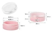 Пластмасово розово бурканче за крем 20 мл с прозрачна капачка-изображение_размери
