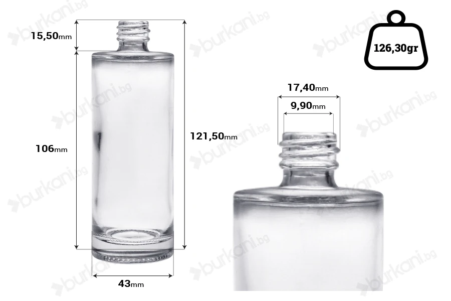 Кръгла бутилка за парфюм  100 ml (18/415)-изображение_размери