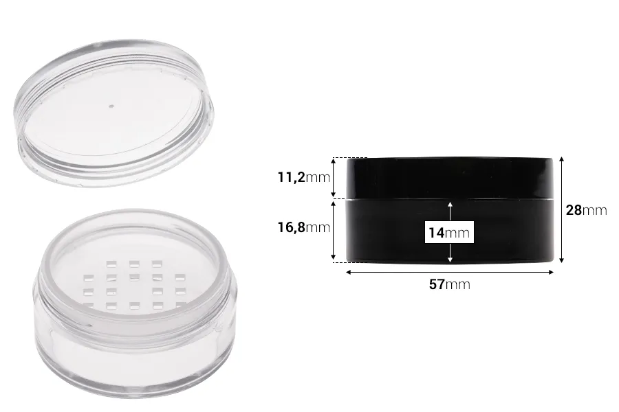 Пластмасово (черно или прозрачно) бурканче 30 мл за пудра-изображение_размери