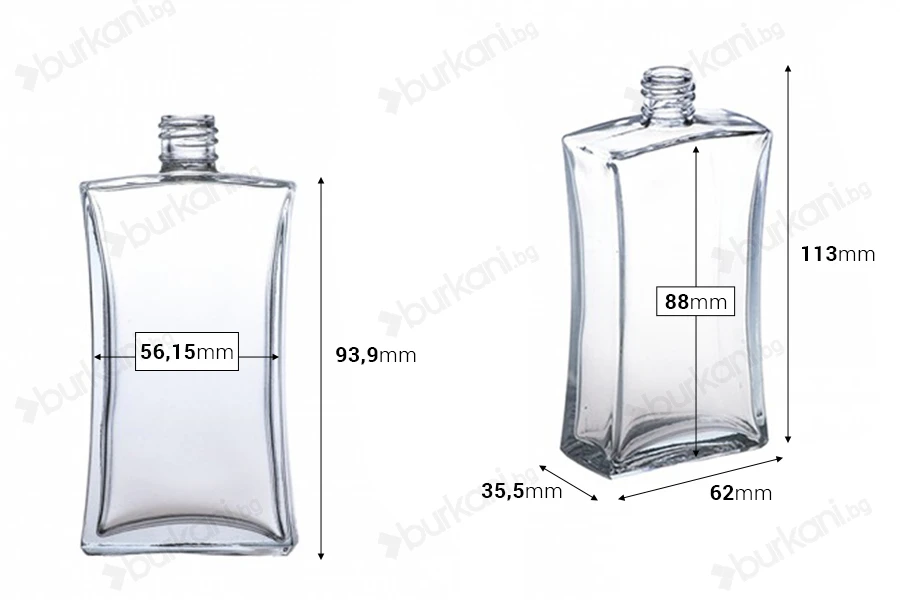 Правоъгълна бутилка за парфюм  100 ml  7/100-изображение_размери