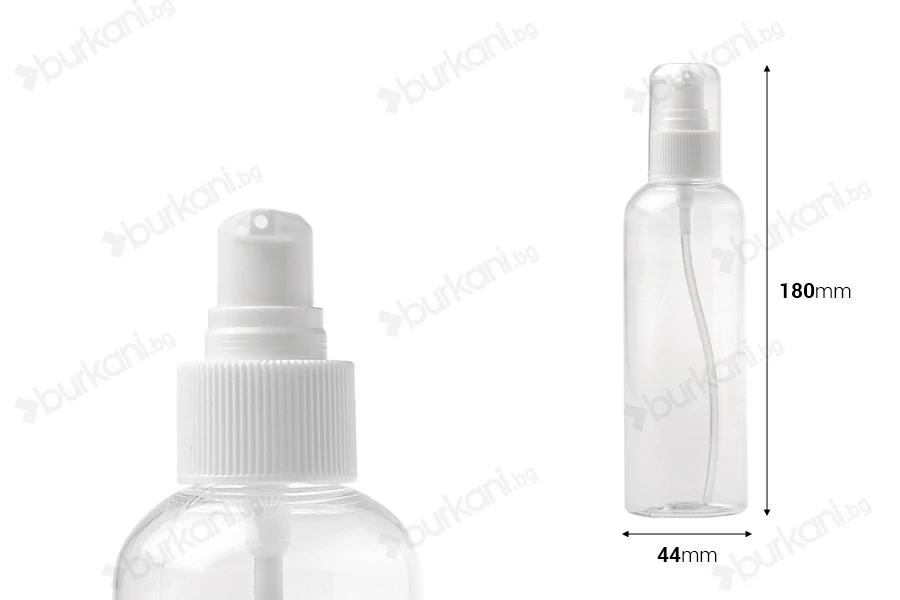 PET бутилка  200 ml с помпа за крем или лосион, в опаковка от 12 броя-изображение_размери