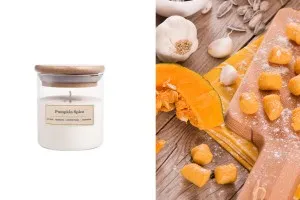 Ароматна ръчно изработена свещ Pumpkin Spice с восъчен фитил -110 гр.-изображение_продукт